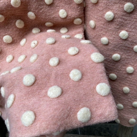 Gently loved ✨ ModCloth Pink Polka Dot Wool Coat 💗 Size Large - Picture 5 of 6
